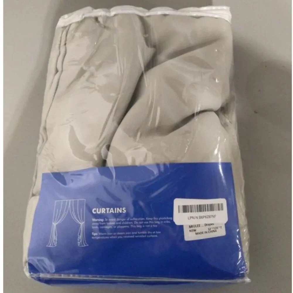 Brand New - Miulee Stone Extra-Long Blackout Curtains – Set of 2